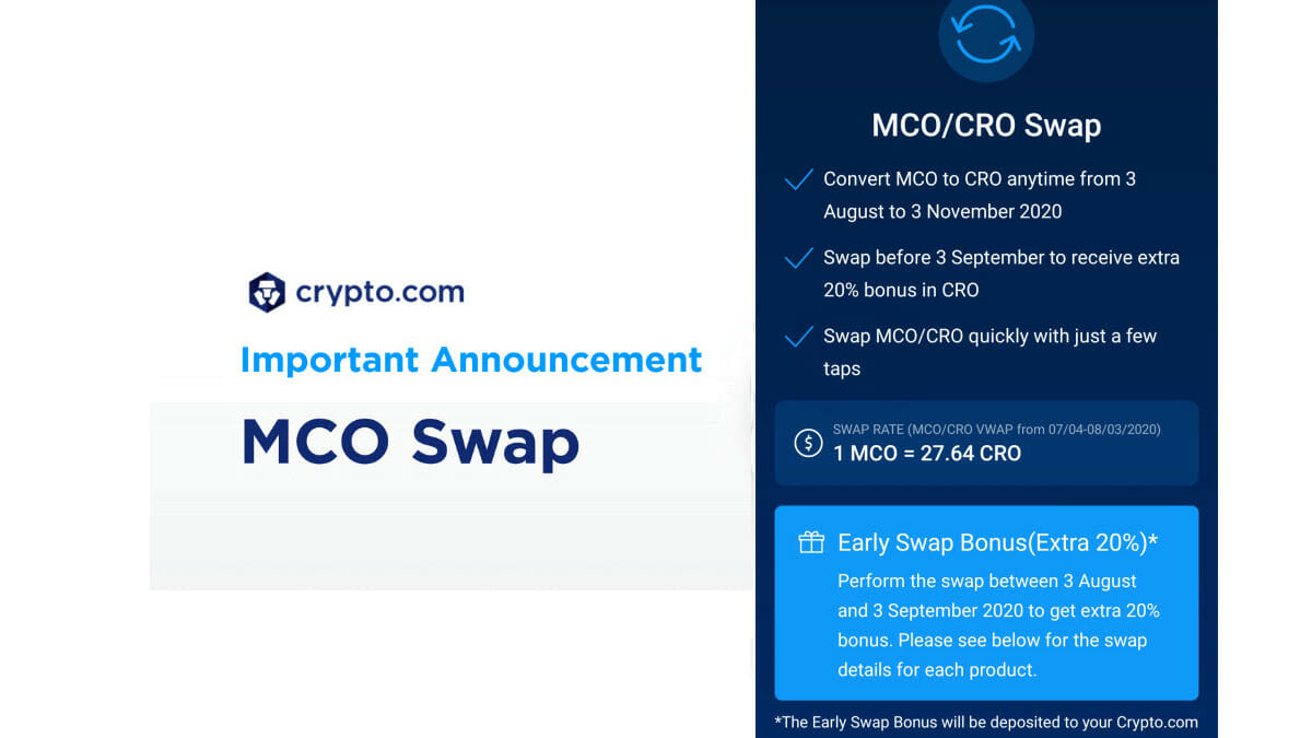 Crypto.com Ditch MCO Token and Offer +20% incentive CRO Swap - Crypto News  Australia