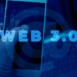 Design with "Web 3.0" text projected onto the background. Digital communication and virtual technology concept representing the future of the Internet