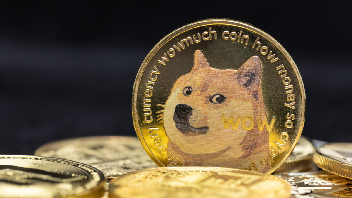 Golden Dogecoin Coin Crypto Currency