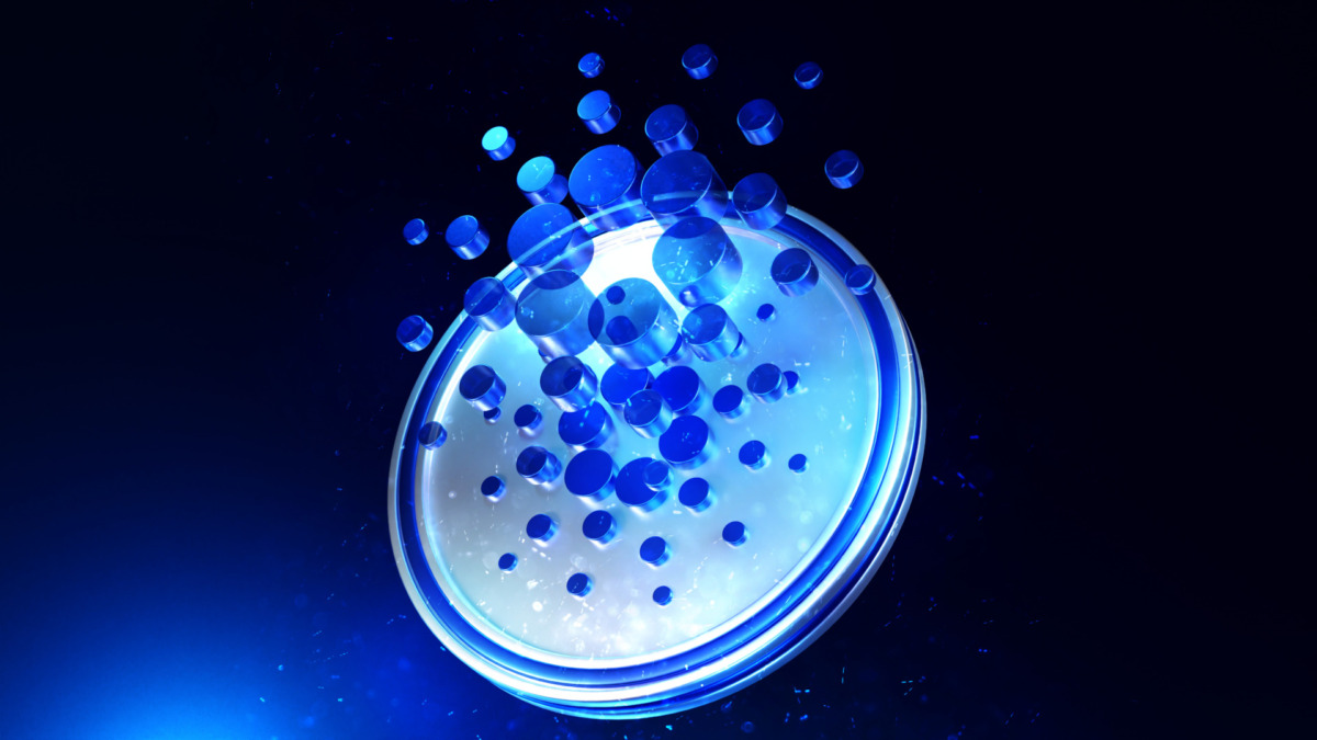 Cardano logo with shiny elements