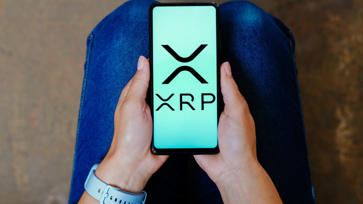 June 20, 2023, Brazil. In this photo illustration, the XRP logo is displayed on a smartphone screen
