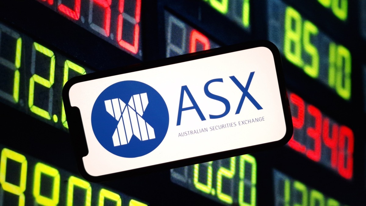ASX Australian Securities Exchange logo displayed on mobile phone screen
