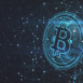 Glowing polygonal bitcoin backdrop. Cryptocurrency and finance concept. 3D Rendering
