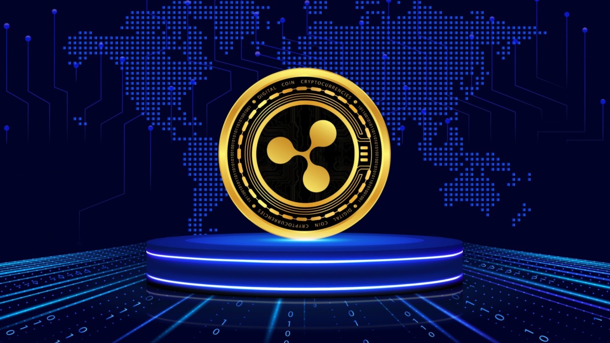 ripple usd-rlusd virtual currency images on digital background. 3d illustrations.