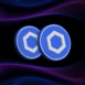 chainlink-link virtual currency image in the digital background. 3d illustrations.