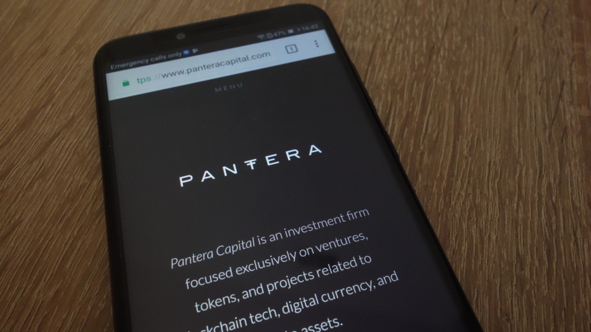 Pantera Capital website displayed on a modern smartphone