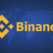 Vector illustration of Binance. Virtual electronic, internet money or cryptocoin symbol on a blue world map background. Binance coin cryptocurrency blockchain icon.