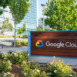 Google Cloud office builing in Sunnyvale, California, USA - June 8, 2023. Google Cloud Platform, offered by Google, is a suite of cloud computing services.