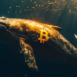 Crypto Whales manipulate the market and effect to the bitcoin and other cryptocurrencies golden whale and bitcoins in the sea