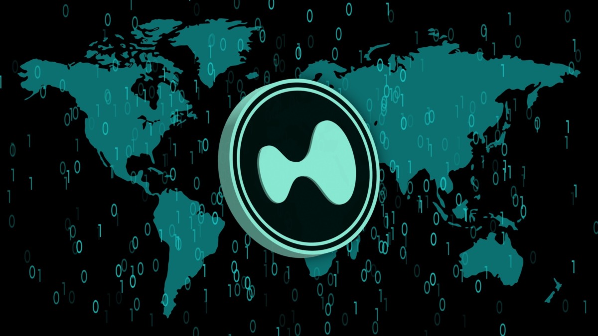 hyperliquid-hyper cryptocurrency illustrations on abstract background. 3d illustrations.