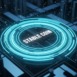 Stable Coin Cryptocurrency Digital Finance Technology Blockchain Concept Futuristic Neon Glow