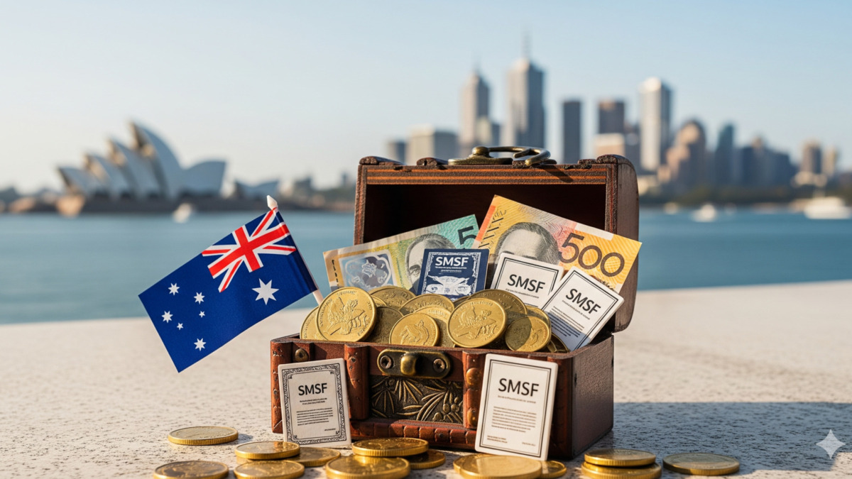 SMSF text on chest with australia flag