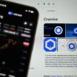 Chain Link Coin on phone . Coinbase website.