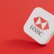 LONDON, UK - July 2023: HSBC bank company logo. 3D Rendering.