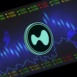 hyperliquid-hyper cryptocurrency illustrations on abstract background. 3d illustrations.