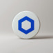 Chainlink 3d coin logo icon on a light background