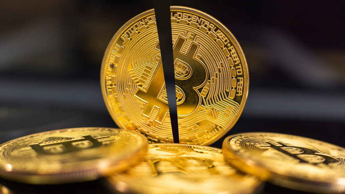 Bitcoin halving. Block reward gets cut in half every four years for miners.