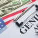 GENIUS Act - US Legislative Bill to Regulate Stablecoins is shown using a text and flag of USA