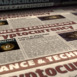 Cryptocurrency, bitcoin, blockchain and digital money. Newspaper print. Vintage press abstract concept. Retro 3d rendering illustration.