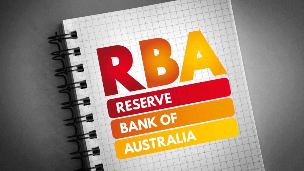RBA - Reserve Bank of Australia acronym on notepad, business concept background