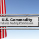 Metal sign with US flag; U.S. Commodity Futures Trading Commission (CFTC), (symbolic image)