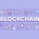 Blockchain technology word concepts banner. Virtual currency mining. Cryptocurrency server. Presentation, website. Isolated lettering typography idea with linear icons. Vector outline illustration