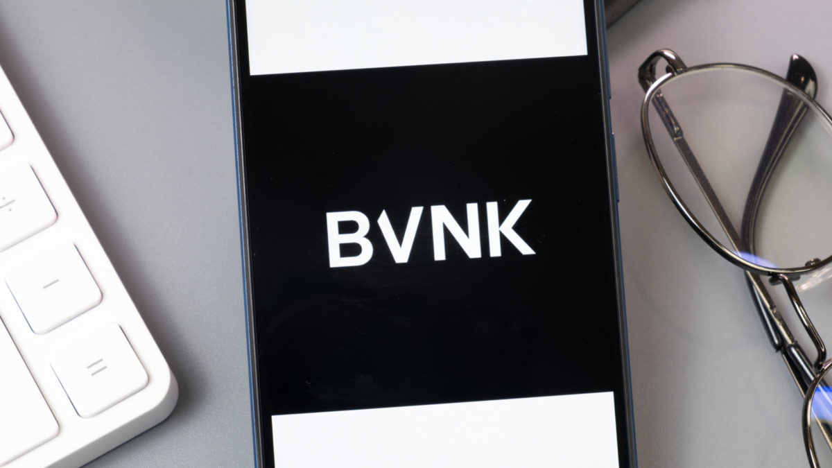 BVNK Logo on Phone Screen, Company Icon on Display.