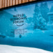DAVOS, SWITZERLAND - JANUARY 13, 2019 : Emblem of the annual World Economic Forum in Davos, Switzerland.