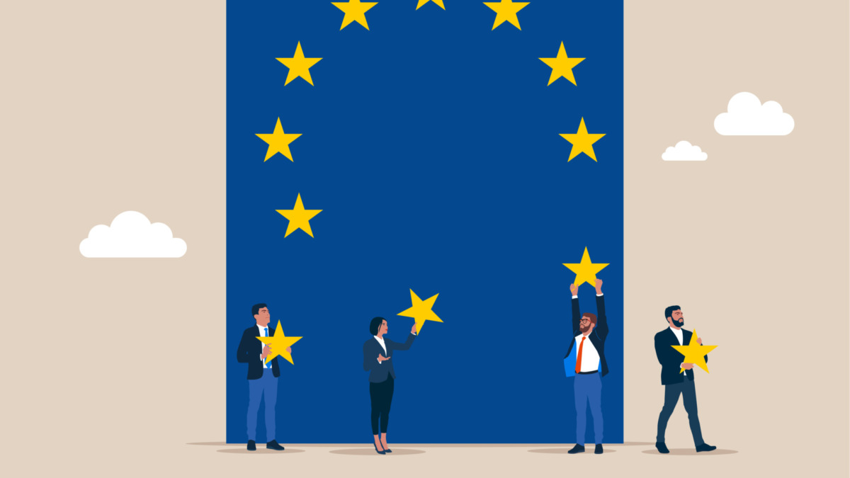 Introduction in European Union or EU Exit. European Commission. Flat vector illustration