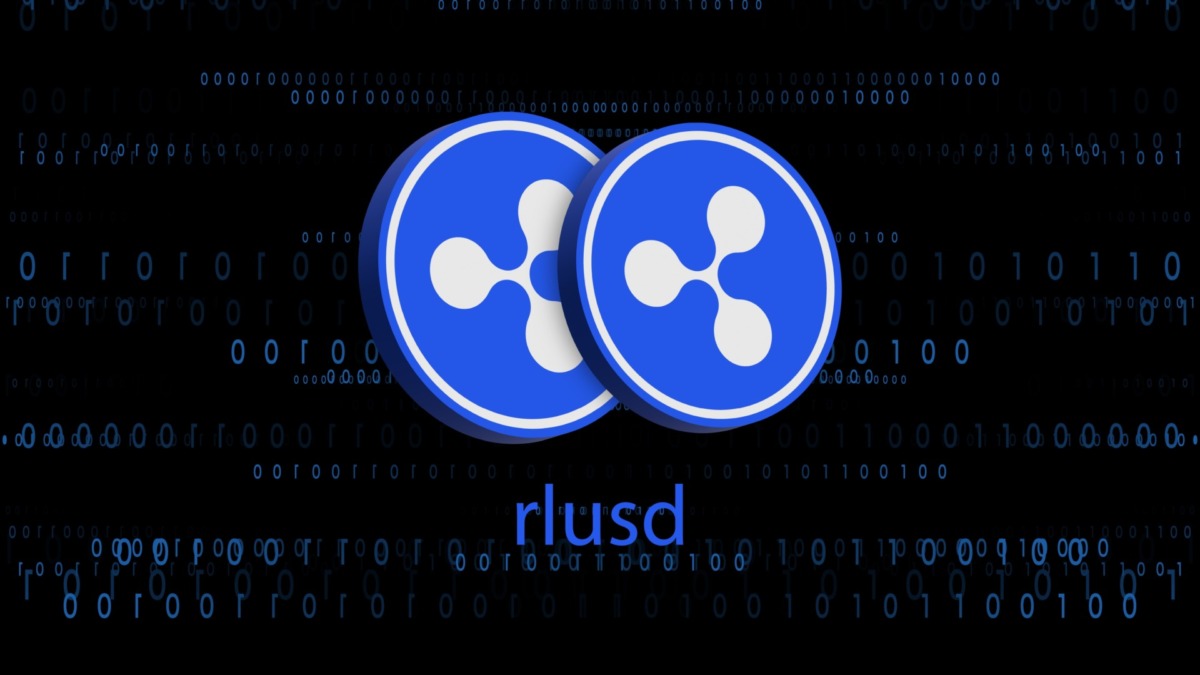 ripple usd-rlusd virtual currency images on digital background. 3d illustrations.