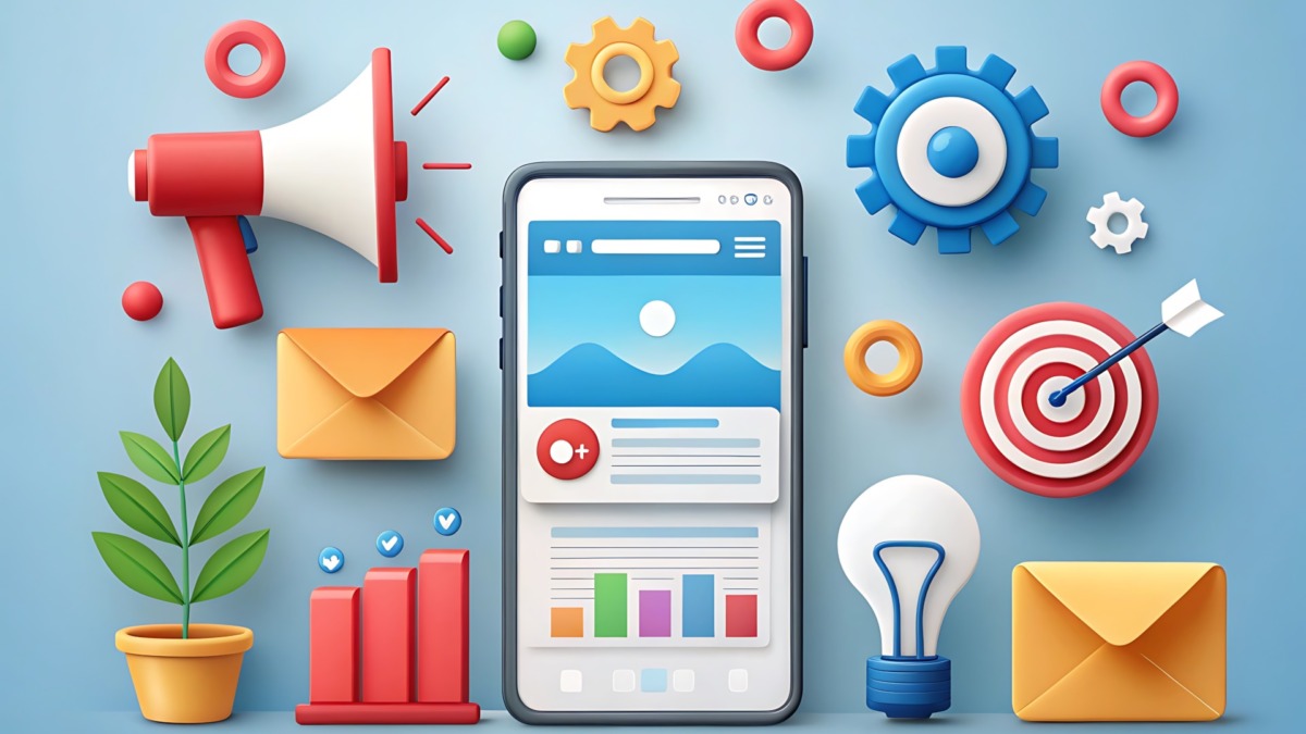 Social media advertising on mobile, customer engagement, PPC online marketing, promotion, traffic research, targeted ads, Digital marketing, digital advertising, ad campaign. facebook ads , 3D illustration