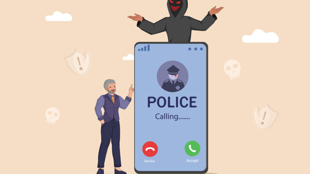 Police Impersonation Scam: Elderly Man Targeted by a Fraudster Impersonating Law Enforcement Through a Mobile Phone Call.