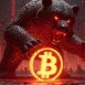 Bear Market Cryptocurrency Concept with Falling Bitcoin and Financial Charts