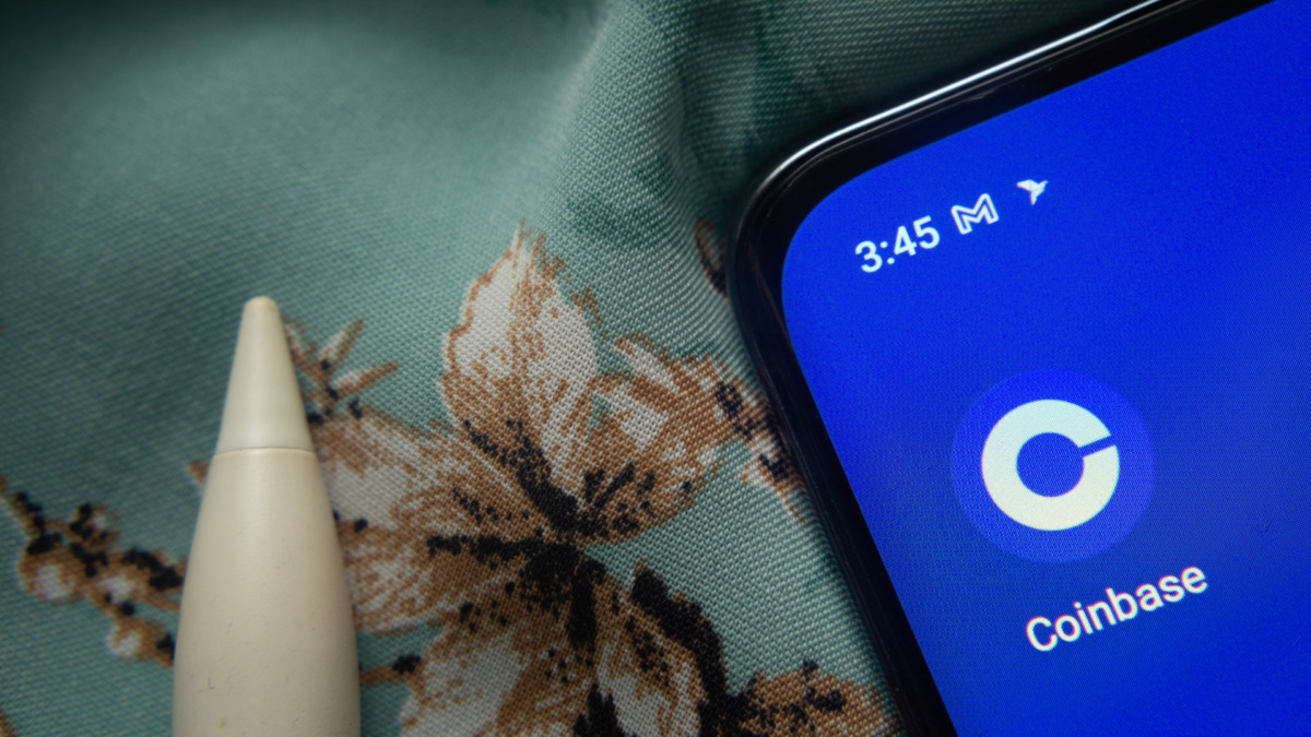 Dhaka, Bangladesh- 07 May 2025: Coinbase app icon is seen on smartphone.