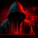 A mysterious figure in a hoodie obscured by digital codes, portraying themes of hacking and cybersecurity risks.