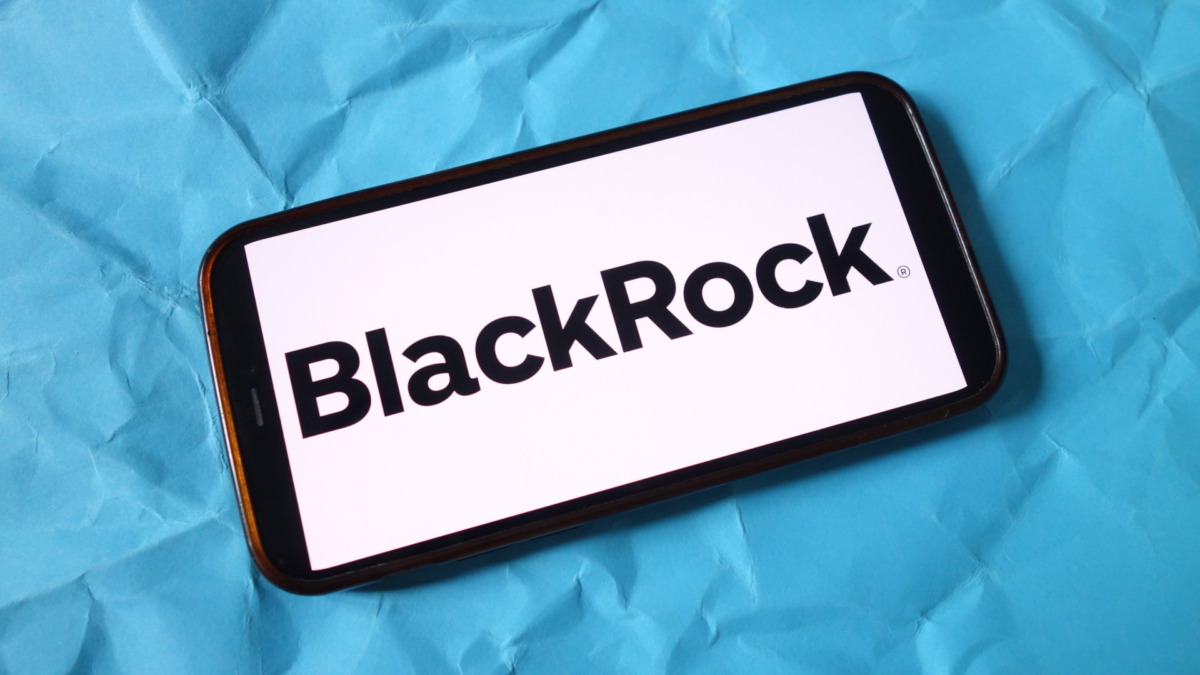 Konskie, Poland - September 07, 2025: BlackRock company logo displayed on mobile phone
