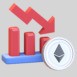 ethereum chart bearish icon low price cryptocurrency symbol 3d render illustration