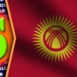 Kyrgyzstan Realistic Wavy Flag, Dollar Logo and Titles, Circle Neon Effect Fabric Texture 3D Illustration