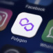 Polygon Crypto logo on the smartphone