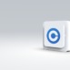 Side View coinbase app button isolated, 3D currency Illustration, Minimal icon in white background