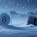 Bitcoin winter crypto crash cryptocurrency frozen wallet digital currency financial loss snow scene