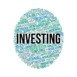 Investing Word Cloud. Explore key terms like stocks, crypto, ESG, and AI that define modern investment strategies and trends.