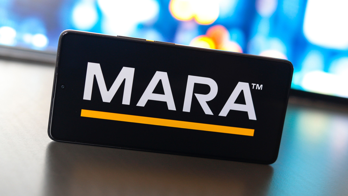 August 25, 2024, Paraguay. In this photo illustration, the Marathon Digital Holdings (MARA) logo is displayed on a smartphone screen