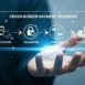 Hand holding cross border payment roadmap with initiation validation transfer settlement