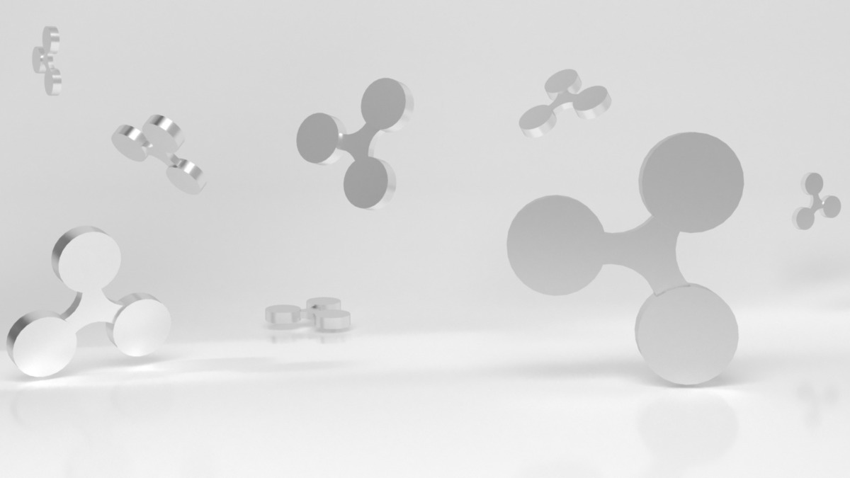 Background with silver ripple symbol. 3d rendering.