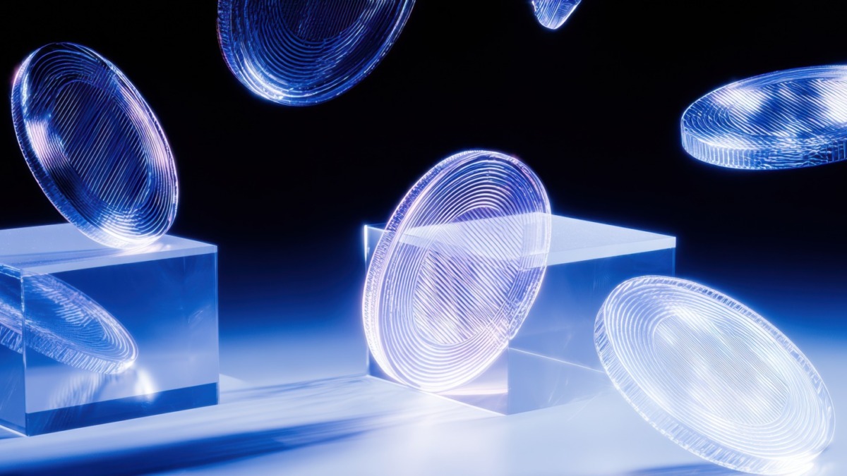 Dynamic Cryptocurrency Coins in Motion Modern Digital Asset Concept for Fintech Marketing and Professional Advertising Content.