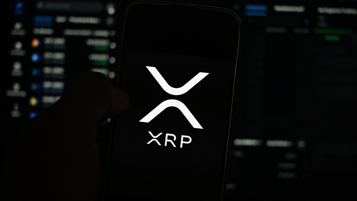 Germany - September 12,2025: XRP Coin logo on phone