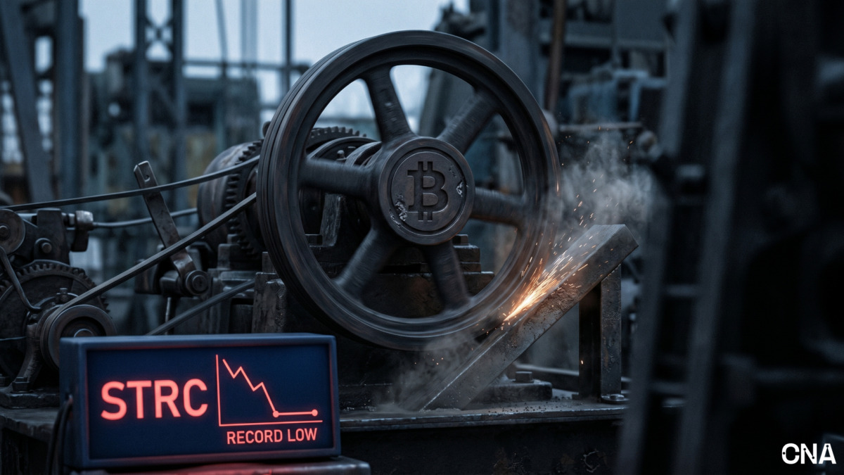 Strategy’s Bitcoin Flywheel Wobbles as STRC Sinks to Record Low
