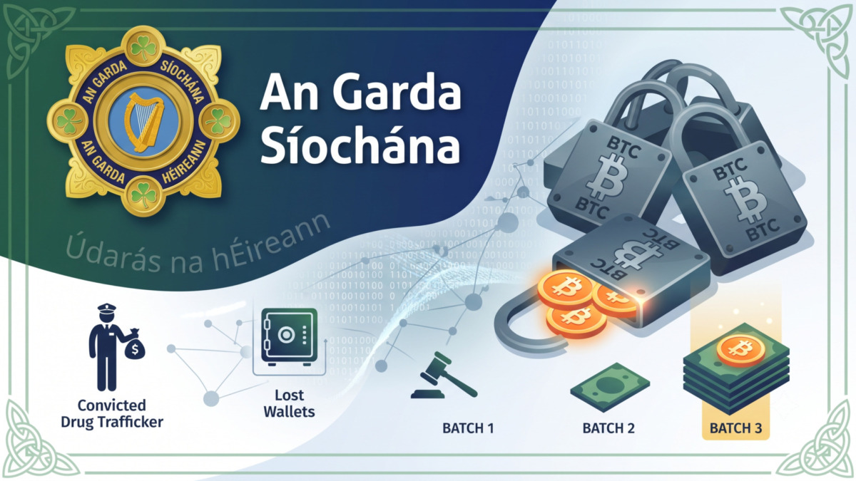 Irish Authorities Recover Third Batch of Bitcoin from Convicted Drug Trafficker’s Lost Wallets, Now Totaling US$92 Million