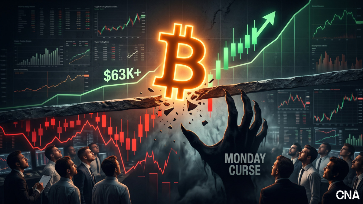 Bitcoin drängt über 63.000 $, doch Trader wappnen sich für erneuten "Montagsfluch"
